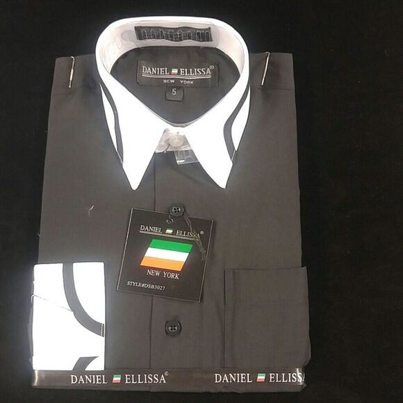 BOY'S DRESS SHIRT WITH CONTRASTING COLLAR. SIZE 5 - Picture 1 of 3